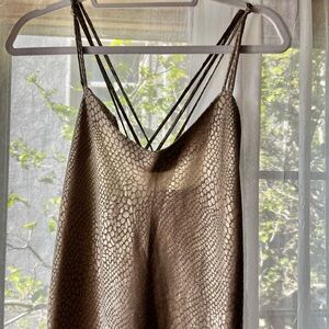 Long satin slip snake print